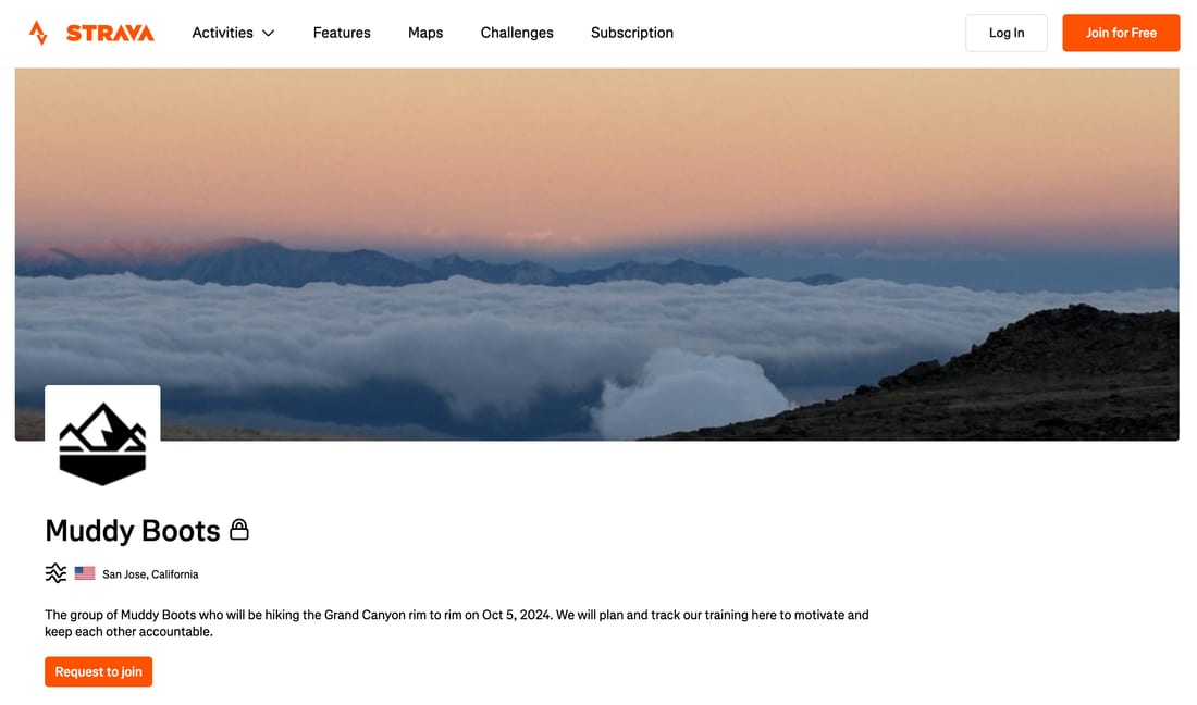 Strava club page